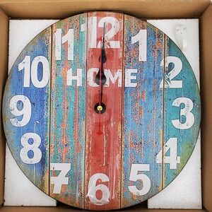 Mroctoa Vintage Wooden Wall Clock 12 Inch Non-Ticking Silent Rustic Home Decor